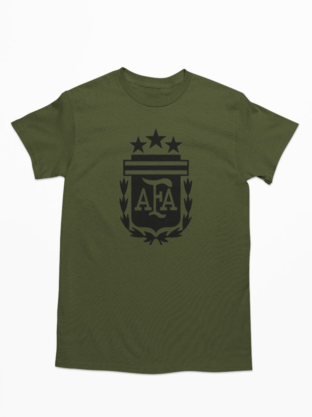 NEW Argentina National Soccer Big Logo Team Color Pop T-Shirt ARMY GREEN